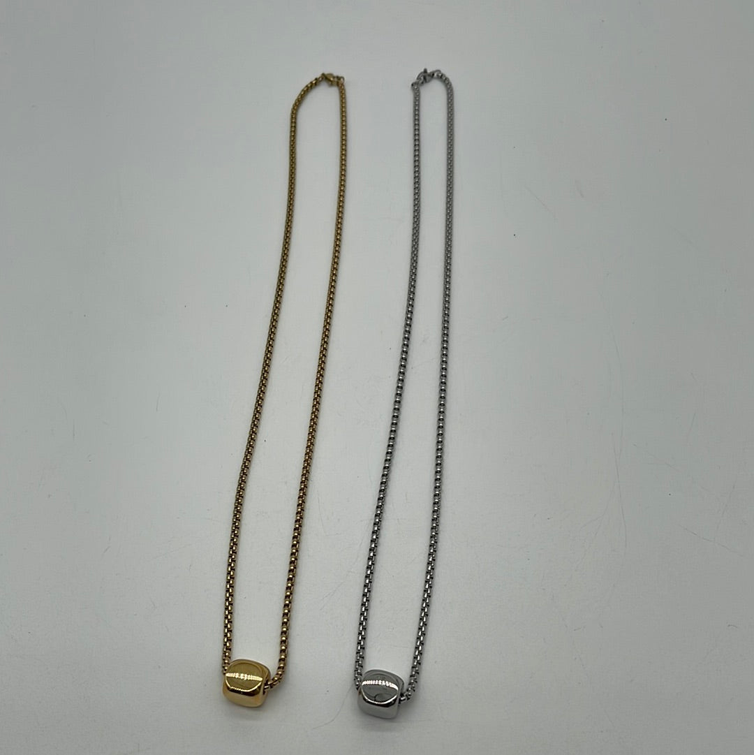 NEW Stainless Steel Gold Plated Cube Chain 041924