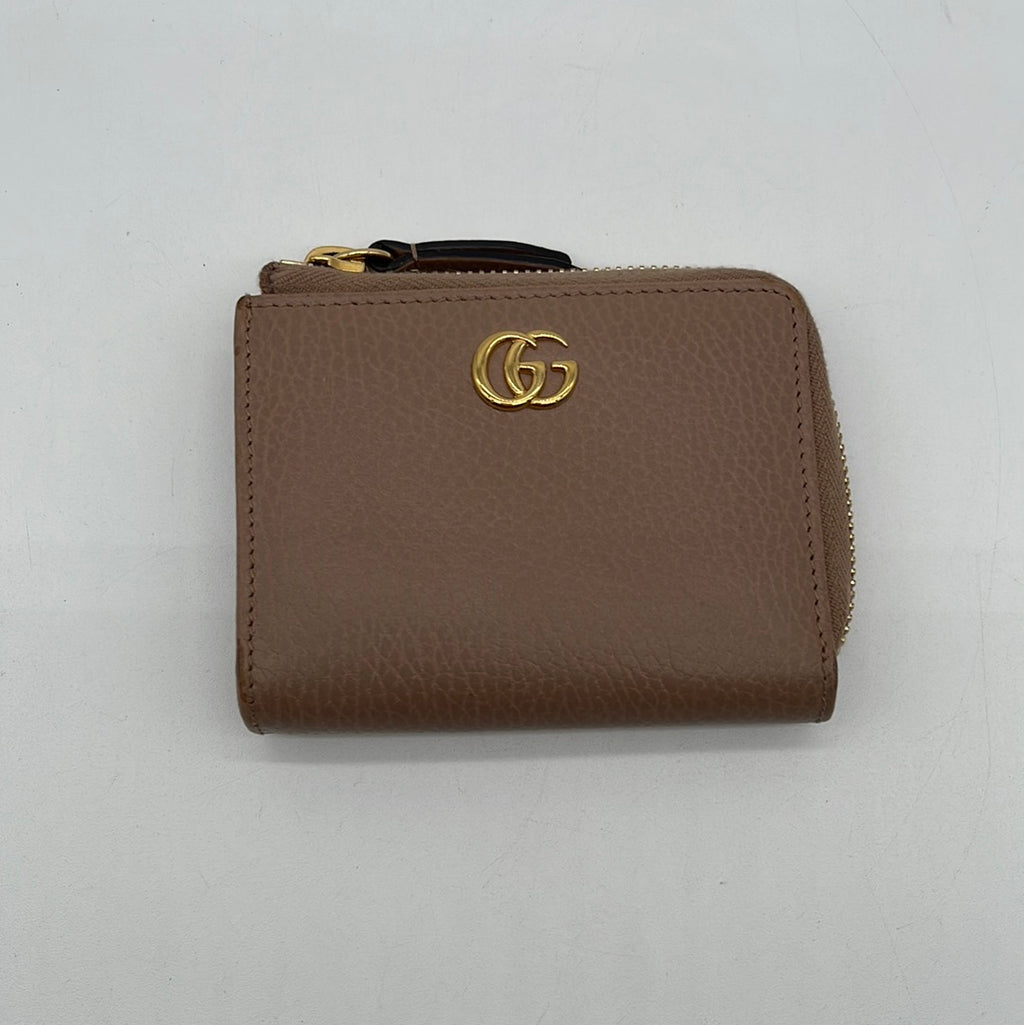 Preloved Gucci Beige GG Marmont Zip Card Wallet 4BV699T 041824 H