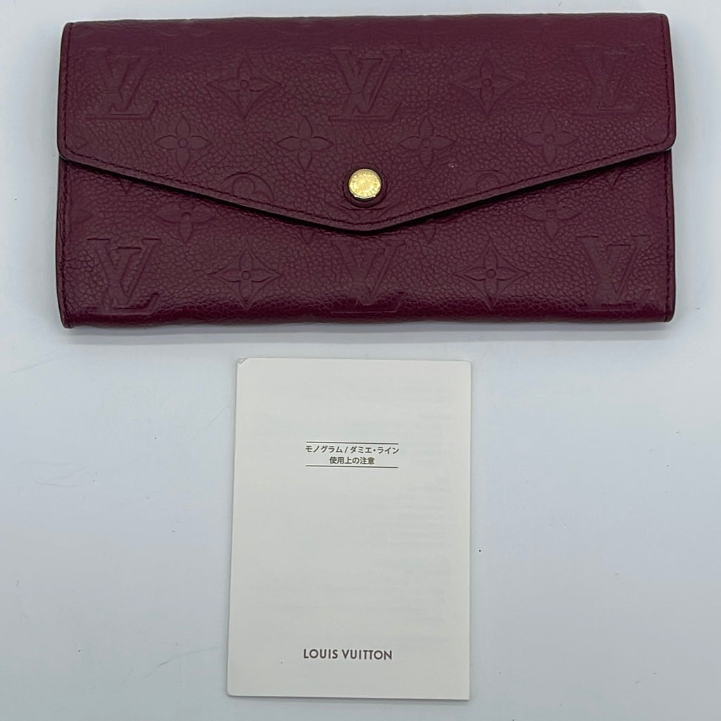 Louis Vuitton Sarah Wallet Pink Monogram Empreinte Leather, Luxury
