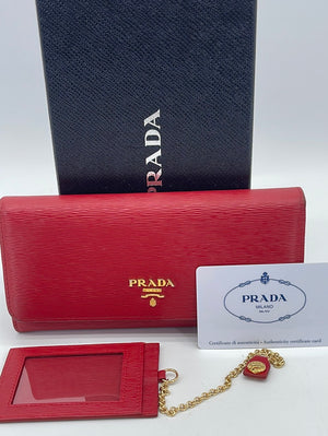 PRELOVED Prada Red Vitello Move Wallet XCB87DT 050724 H