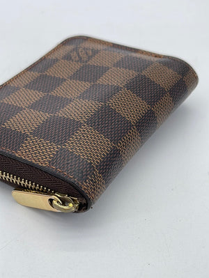 PRELOVED LOUIS VUITTON Mini Damier Ebene Zippy Coin Wallet WHX9QDT 041124 H