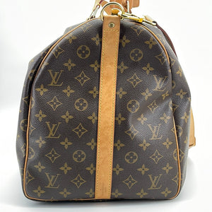 Louis Vuitton Monogram Keepall Bandouliere 55 Boston Duffle Bag