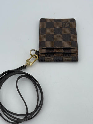 PRELOVED Louis Vuitton Damier Ebene Porte Cartes ID Bandouliere Card Case CVD4J37 050724 H