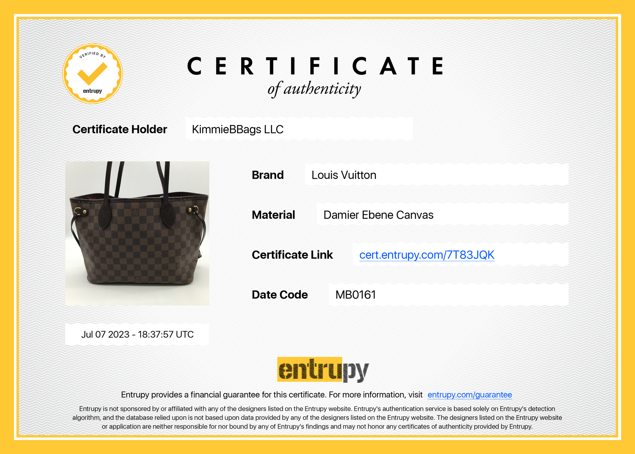 Louis Vuitton 2011 Pre-owned Damier Ebene Neverfull PM Tote Bag