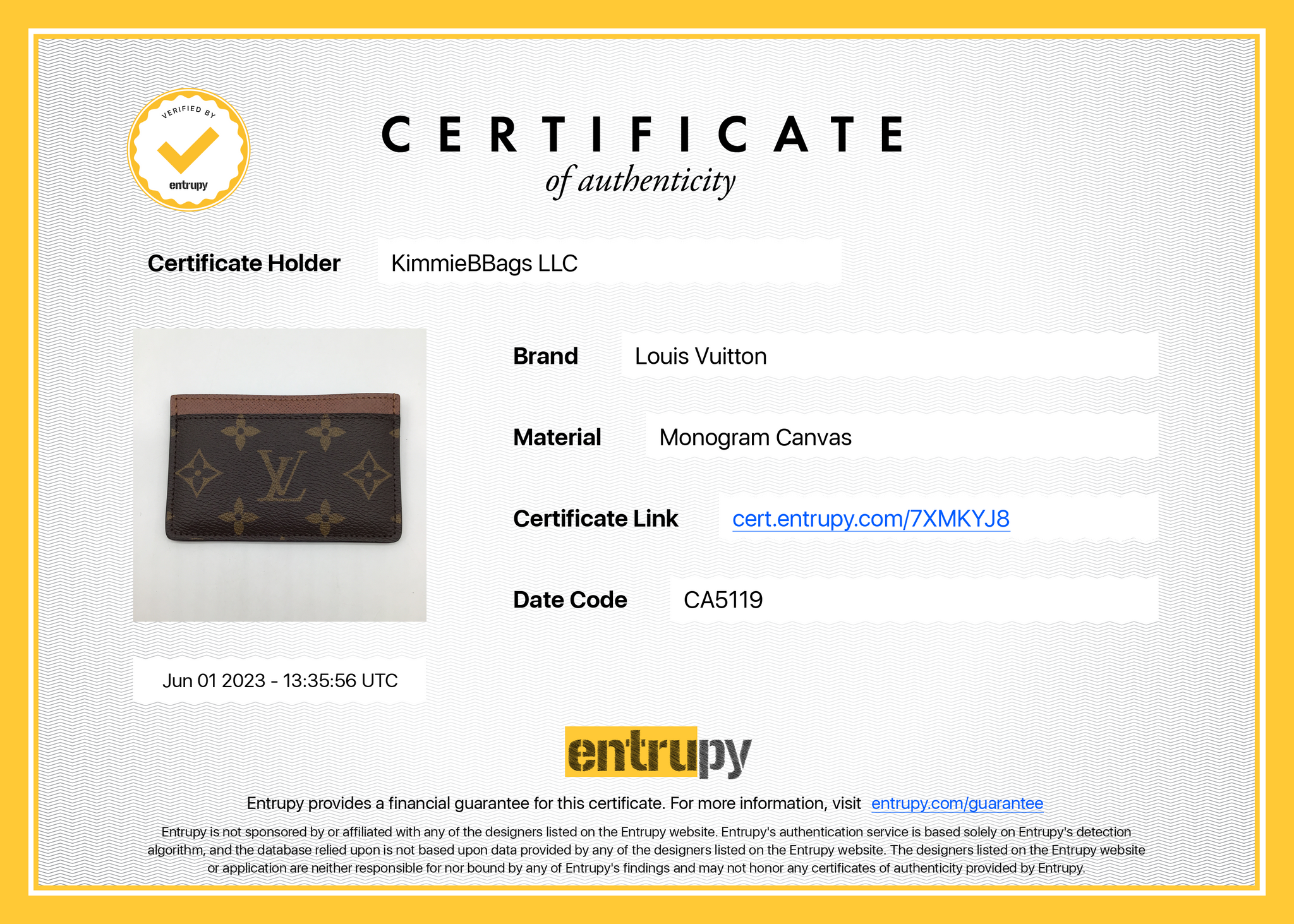 PRELOVED Louis Vuitton Monogram Canvas Card Case CA4106 012223 –  KimmieBBags LLC