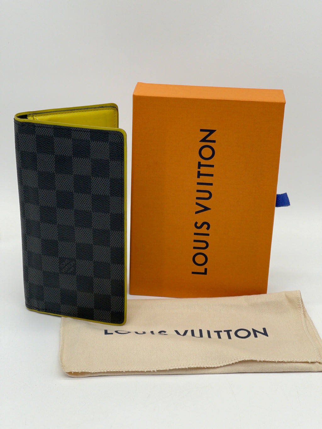 reloved Louis Vuitton Damier Graphite Brazza Wallet Yellow inside. Initials N.N inside. J2WDM4C 100224 P