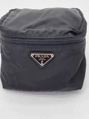 Preloved Prada Black Nylon Vanity Cosmetic Pouch 9XR46CV 061224 H