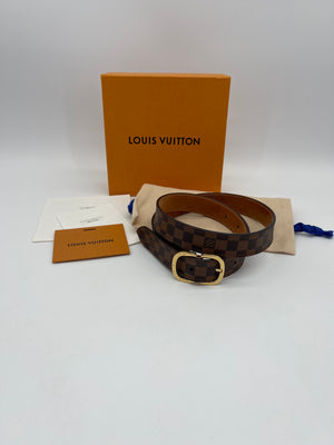 PRELOVED Louis Vuitton Damier Ebene Thin Belt RDY4QR7 072524 H