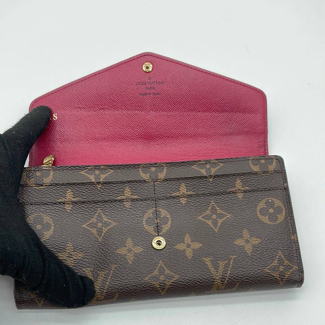 PRELOVED Louis Vuitton Monogram Portefeuille Sarah Long Wallet -Rasberry Interior YXY8HJR 041824 H