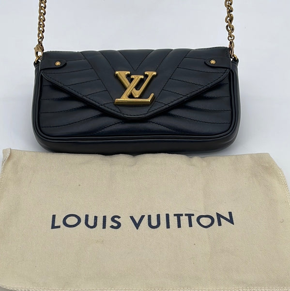 LOUIS VUITTON New Wave Quilted Leather Camera Shoulder Bag Light Blue