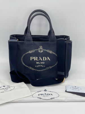 Preloved Prada Blue Canvas Canapa BX324D8 070324 G