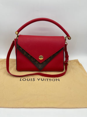 PRELOVED Louis Vuitton Monogram Red Double V Satchel Crossbody Bag X47KD99 083024 P