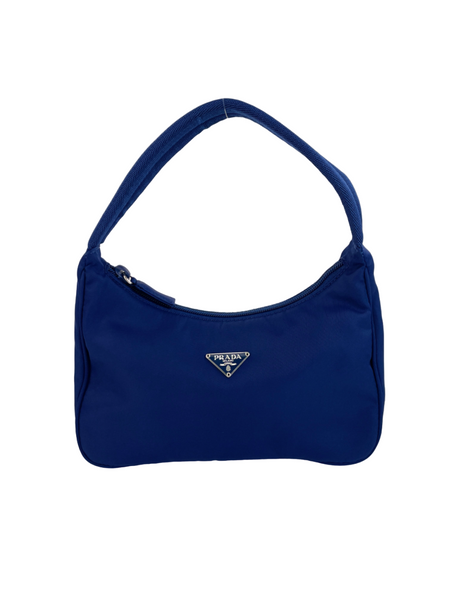 Prada Blue Vintage Tessuto Handle Bag