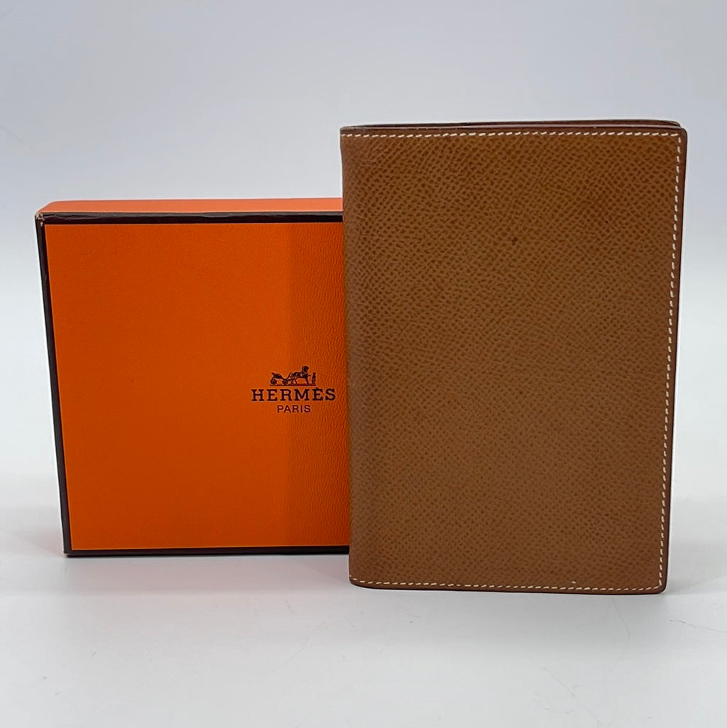 Preloved Hermes Tan Leather Mini Agenda / Day Planner Cover WCBTRJ9 050124 H