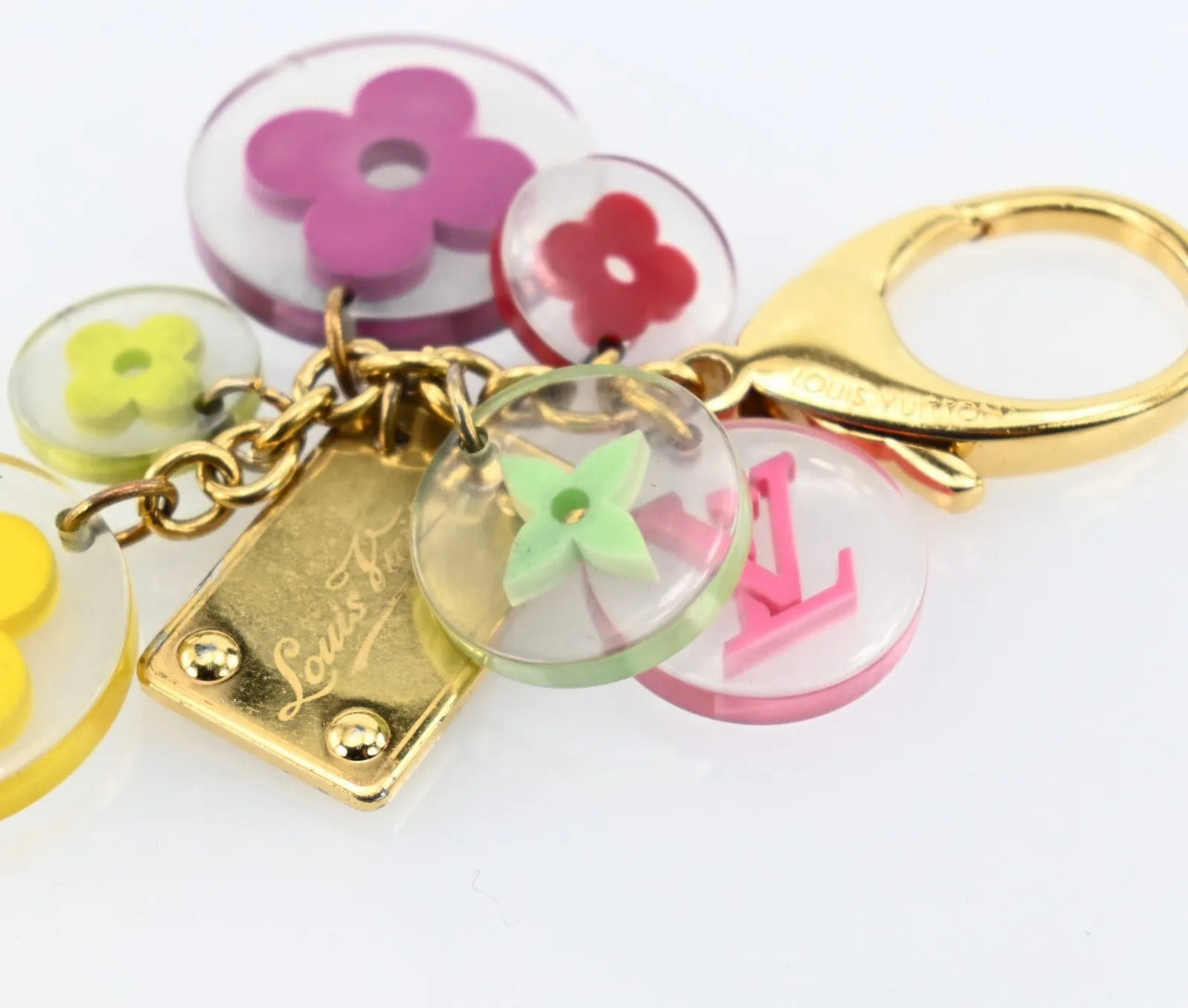 Louis Vuitton Gold & Multicolor Blooming Flowers Bag Charm