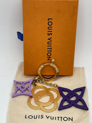 Preloved Louis Vuitton Murakami Cosmic Purple & Gold Bag Charm