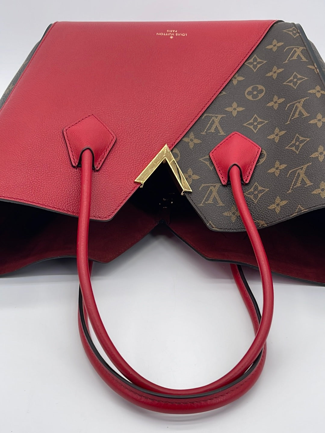 Preloved Louis Vuitton Monogram Canvas and Red and Cream Leather PM Fo –  KimmieBBags LLC