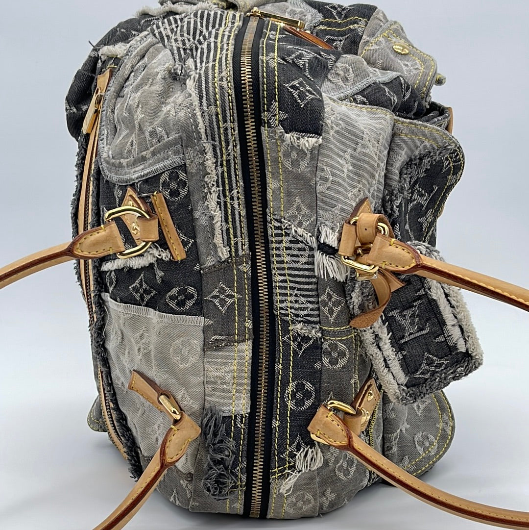 Louis Vuitton Grey Monogram Denim Patchwork Bowly Gold Hardware, 2007  Available For Immediate Sale At Sotheby's