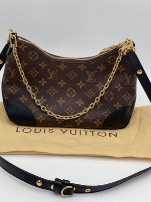 Preloved Louis Vuitton Monogram with Black leather Boulogne Crossbody bag. Q8CBD47 081424 P