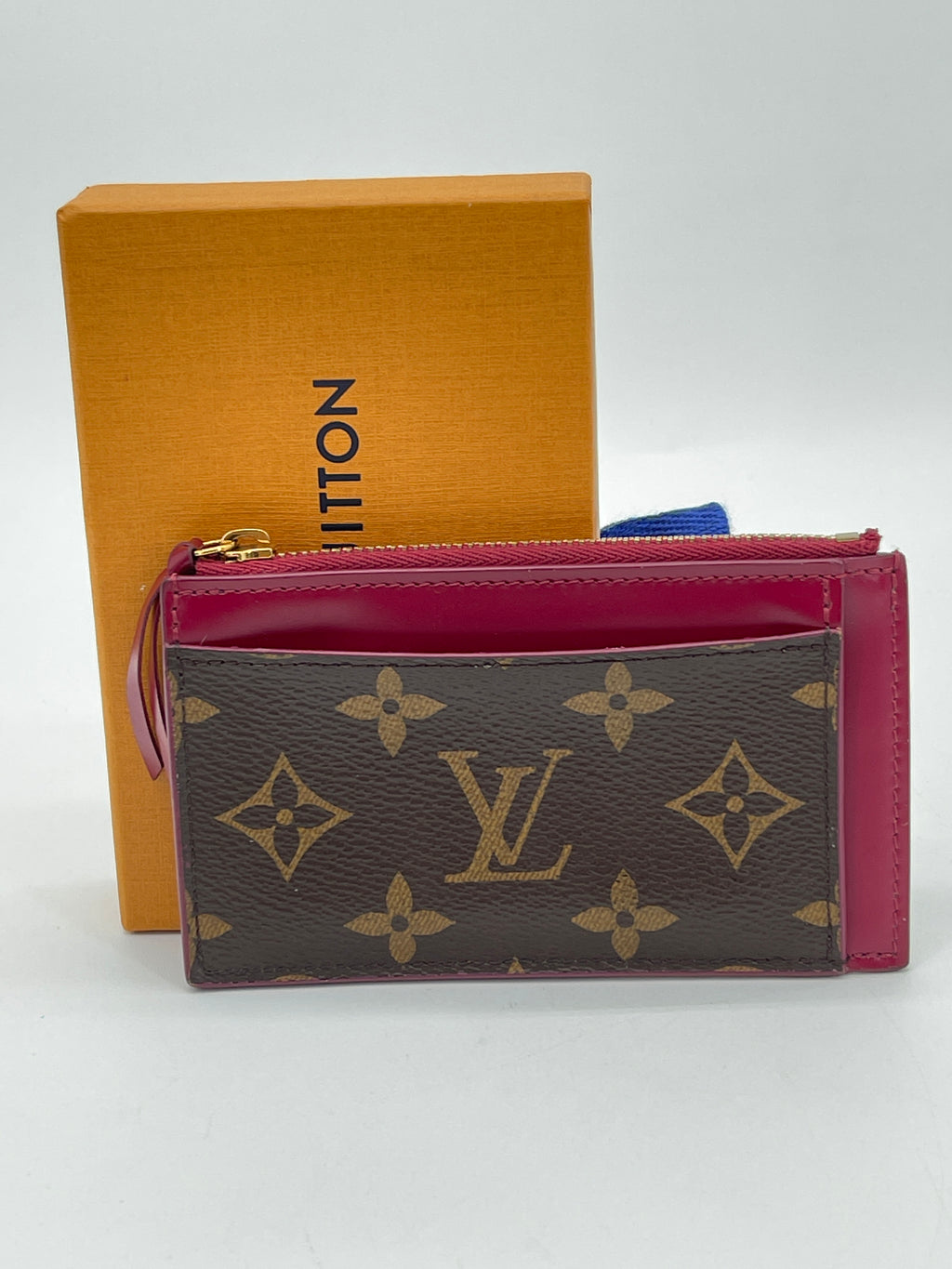 Pre Loved Louis Vuitton Monogram and Fuchsia Zippy Card Holder 3TBY9HC 061724 P