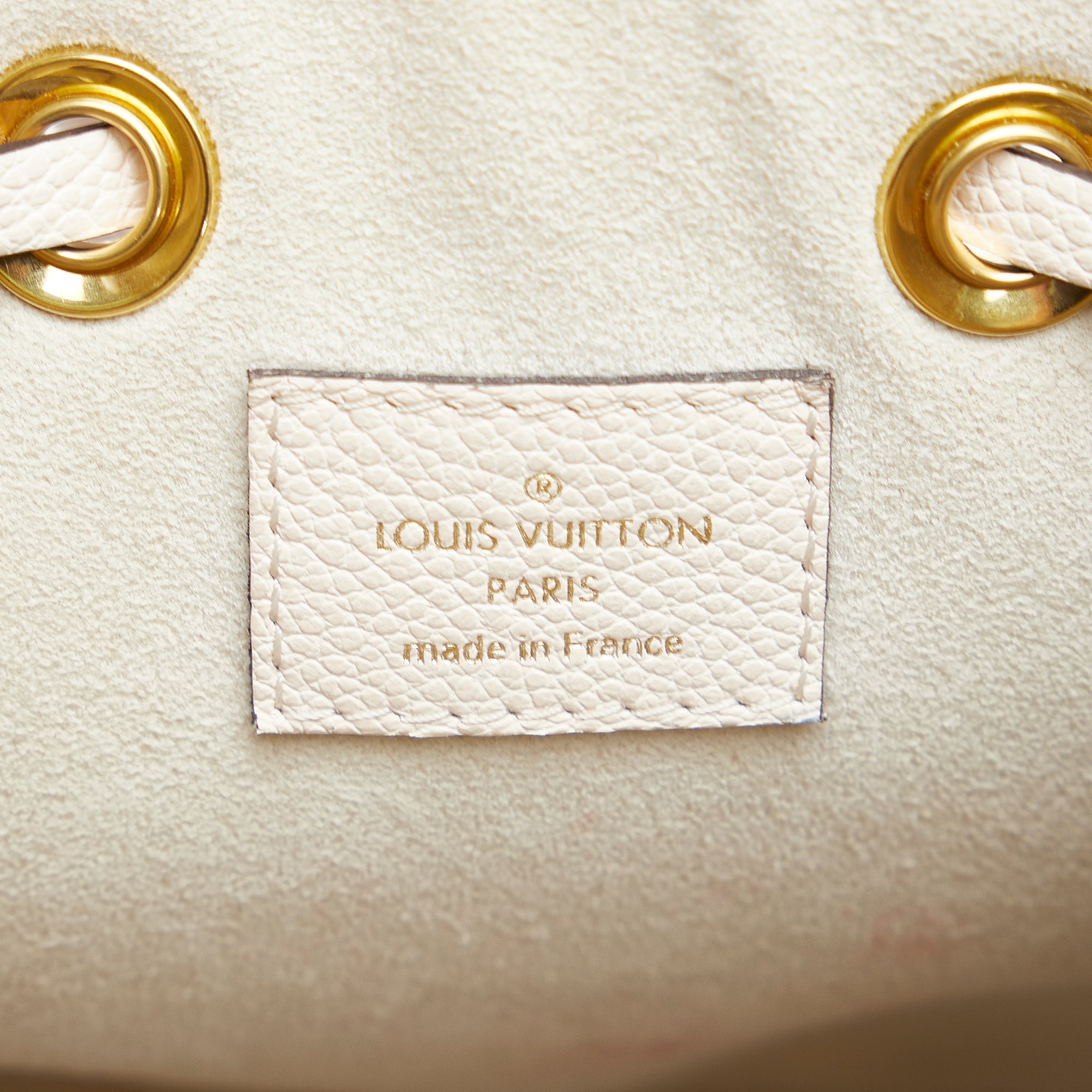 Preloved Louis Vuitton Gold and White Monogram Empreinte Giant by The Pool NeoNoe Bb Handbag AR0241 92123 Off Flash