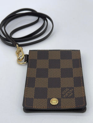 PRELOVED Louis Vuitton Damier Ebene Porte Cartes ID Bandouliere Card Case CVD4J37 050724 H