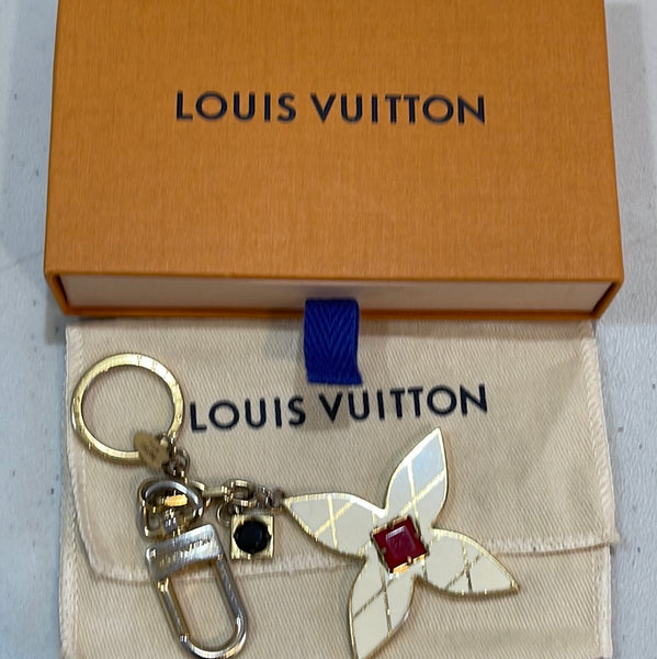 082323 SNEAK PEEK Preloved Louis Vuitton Blooming Flowers Bag Charm/Key  Holder $50 OFF