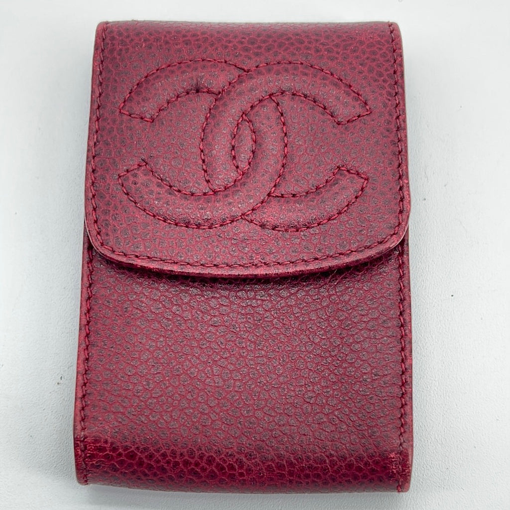Chanel Pink Caviar Skin Card Coin Case wallet - September Store