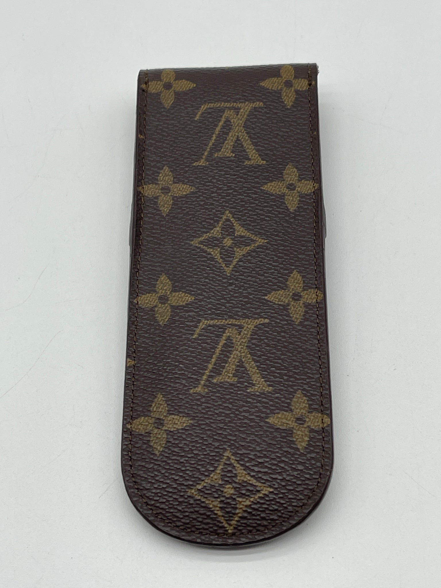 PRELOVED LOUIS VUITTON Monogram Canvas Small Eye Glass Case, Green Inside. TKRYM47 072224 H