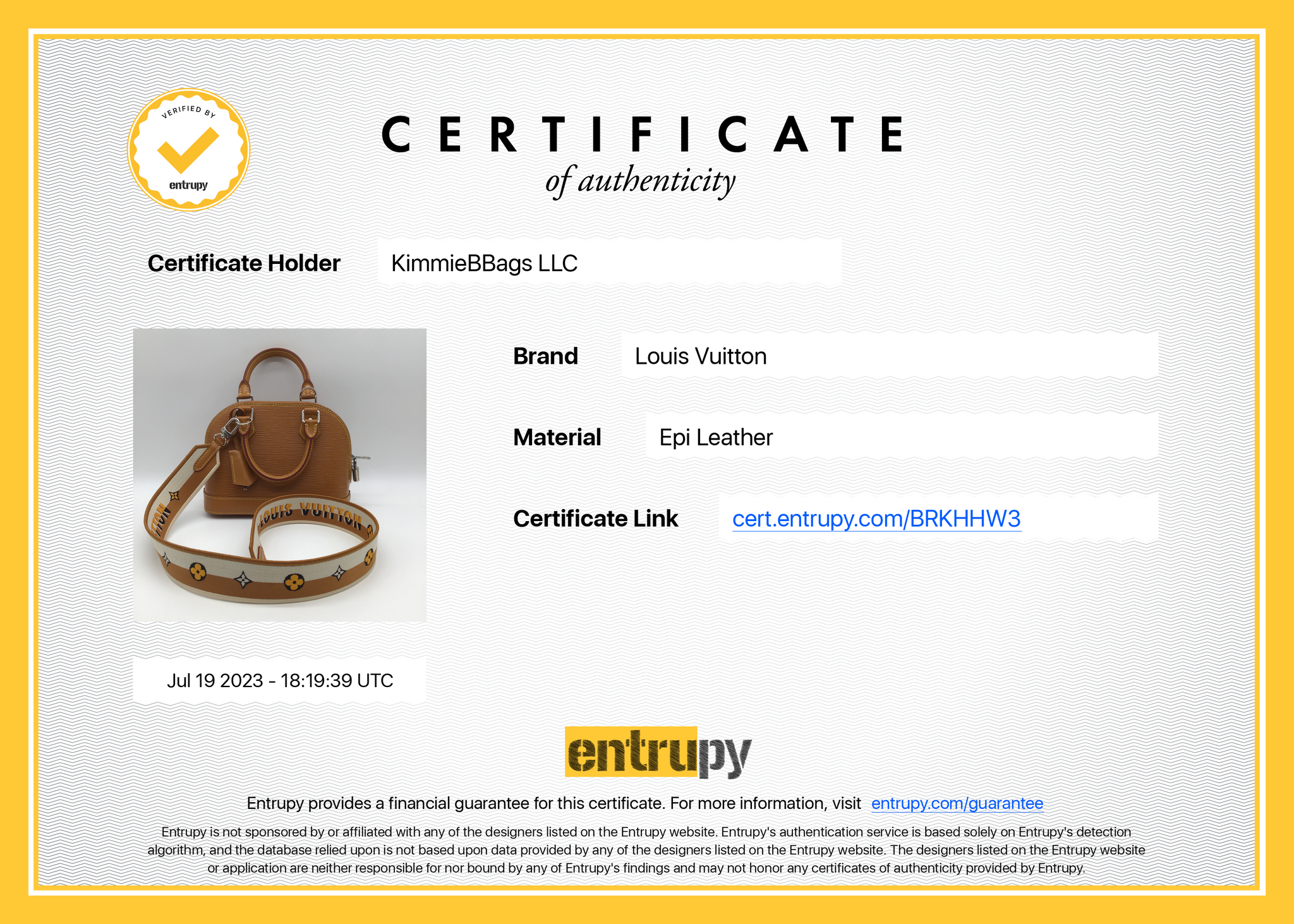 Louis Vuitton Alma Handbag Epi Leather with Logo Jacquard Strap BB Yellow
