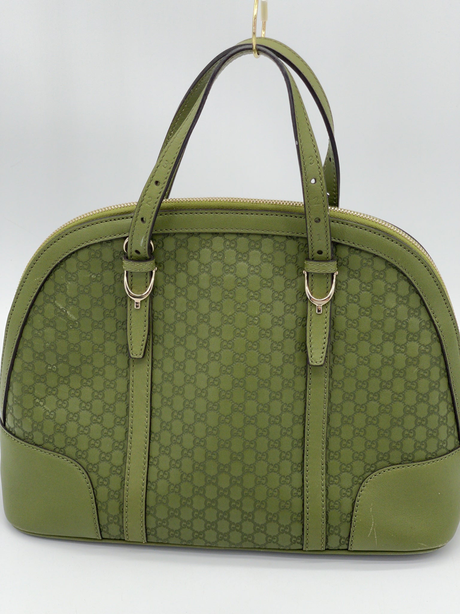 Preloved Gucci Microguccissima Green Leather Medium Dome Bag. 83HQ4X8 072924 P