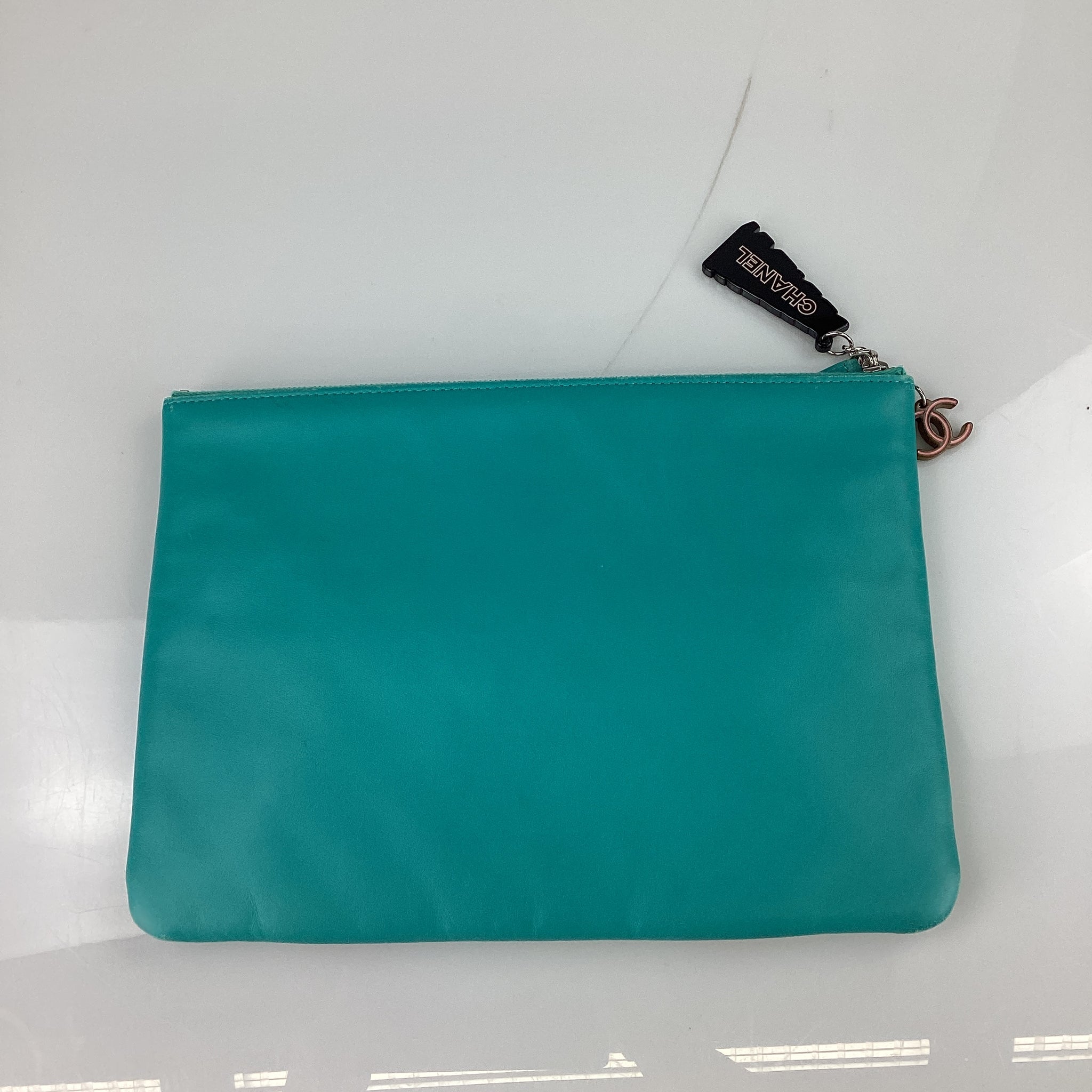 PRELOVED Chanel Teal Lambskin Cuba La Habana Clutch VW4DKT4 050124 B