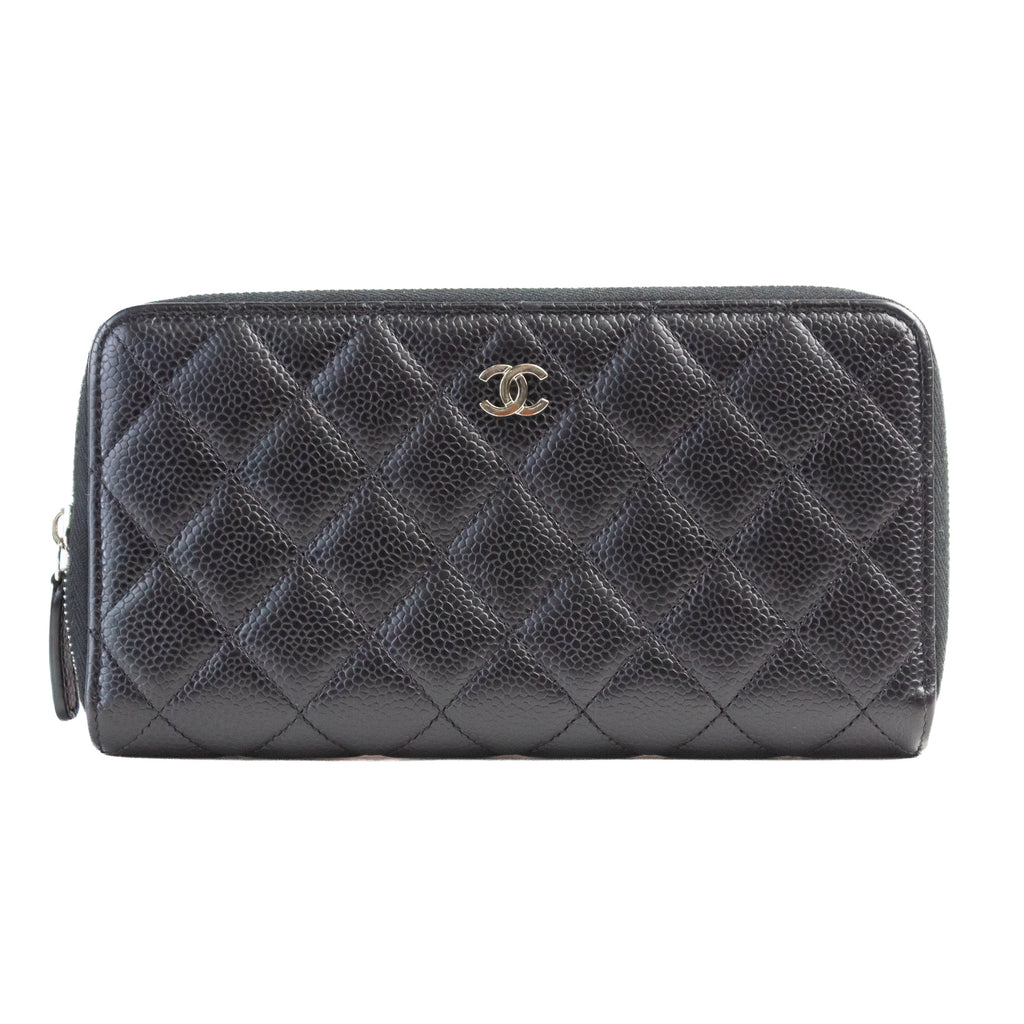 Preloved Chanel Black Caviar Zippy Long Wallet 87QGV9T 090424B