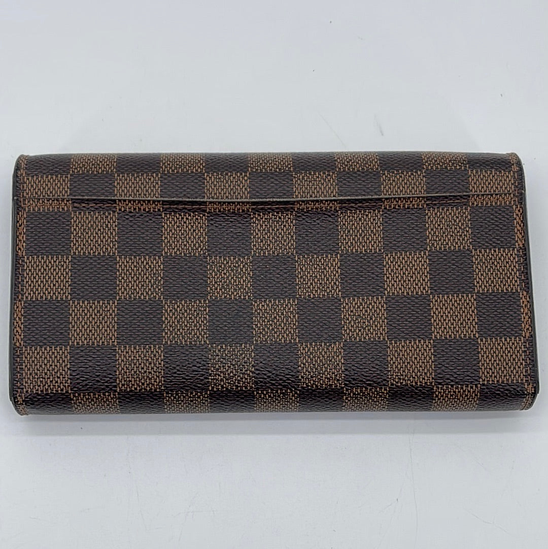 PRELOVED Louis Vuitton Damier Ebene Portefeuille Sarah Long Wallet Q72TWMB 040924 P