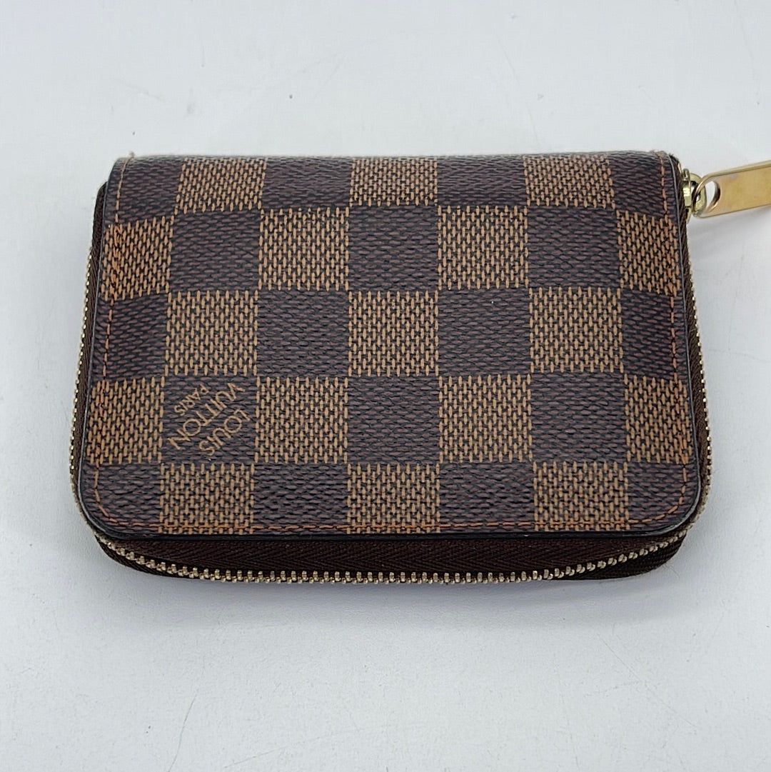 PRELOVED LOUIS VUITTON Mini Damier Ebene Zippy Coin Wallet WHX9QDT 041124 H