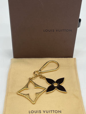 Preloved Louis Vuitton GOLD Puzzle Bag Charm and Brown Enamel Key Holder Metal Charm 092624 H