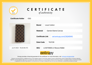 Authentic Louis Vuitton Damier Ebene Brazza Wallet – TLB Preloved Goods