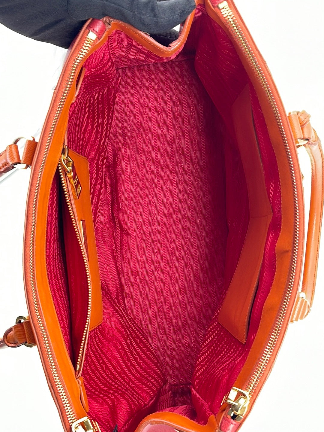Prada Double-zip Logo Shoulder Bag in Red