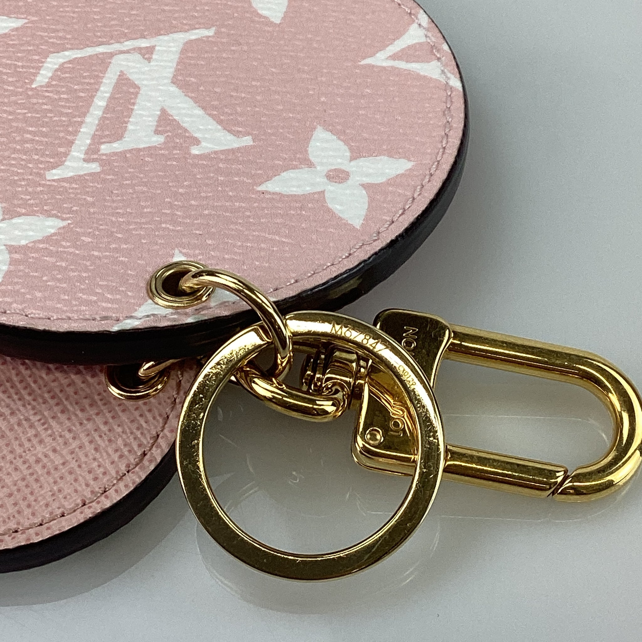 Preloved Louis Vuitton Red Monogram Round Keychain CX0129 042624B