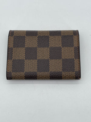 PRELOVED Louis Vuitton Damier Ebene Porte Monnaie Plat Coin Card Wallet J9MTHY9 061124 H