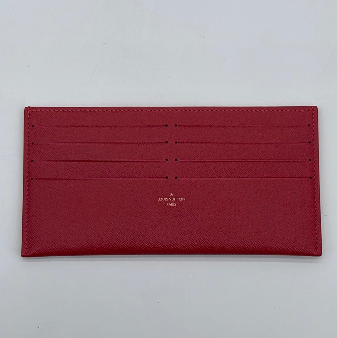 Preloved Louis Vuitton Set of Two Felicie Inserts (Damier Ebene Pouch and Red Taiga Card Holder) VG9QMVT / 84DG6YH 102323