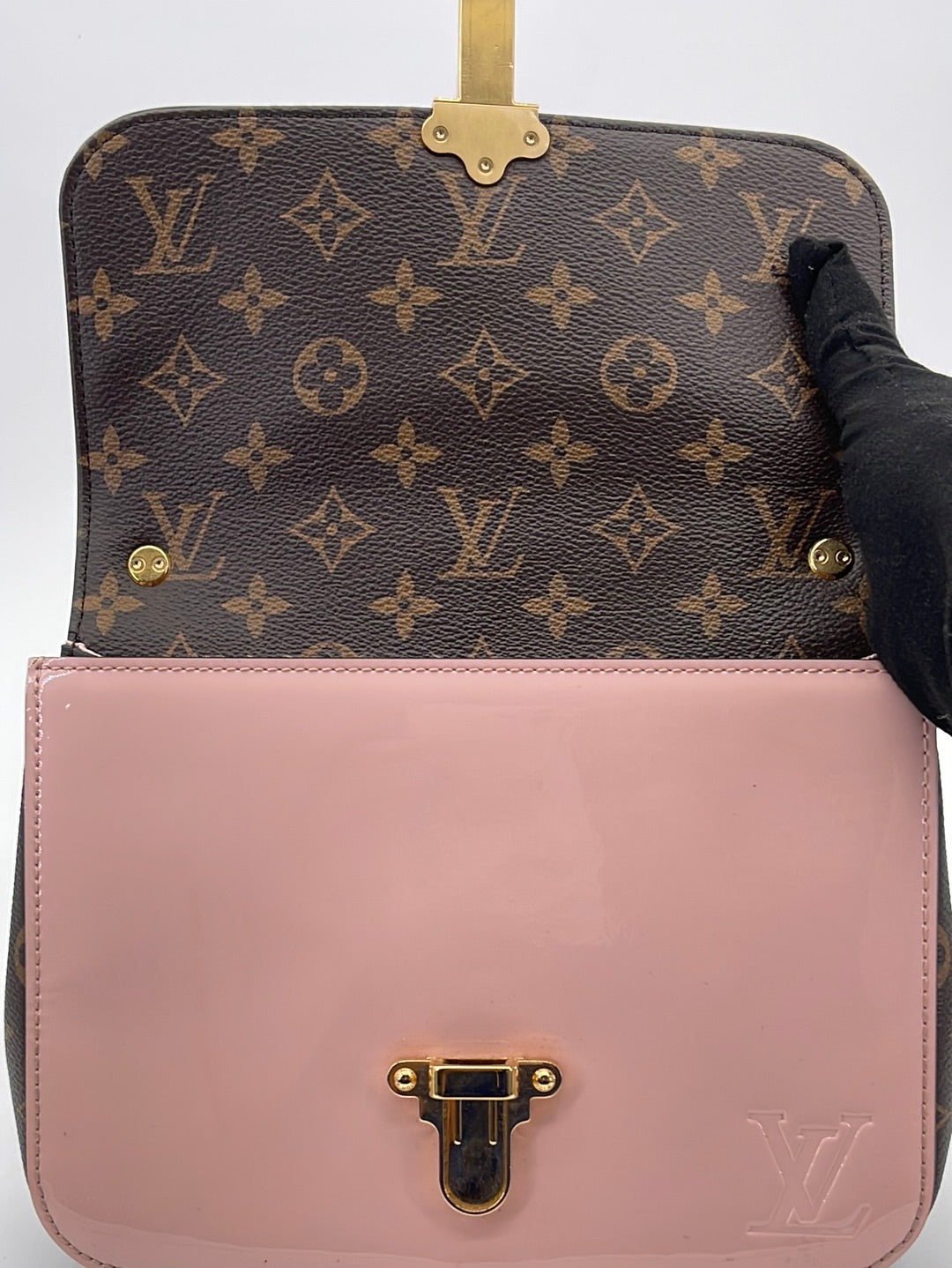 Preloved Louis Vuitton Cherrywood Link Pink Vernis with Monogram Canvas BB Top Handle bag  B6GT89C 041024 P