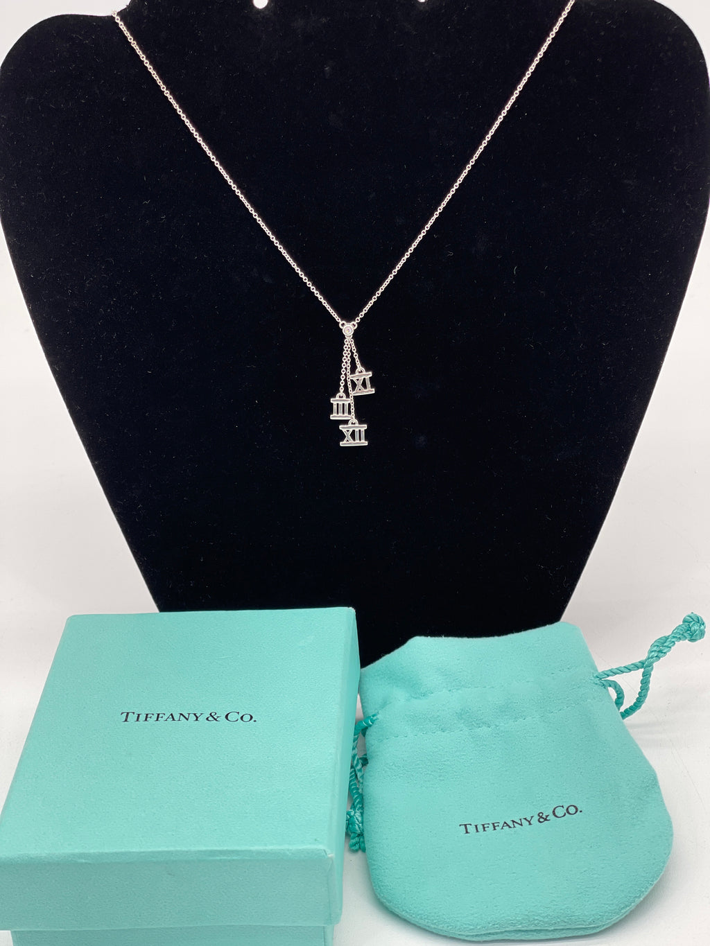 Preloved Tiffany & Co. Sterling Silver Atlas 3 Charm Necklace 925 Italy 072324 H