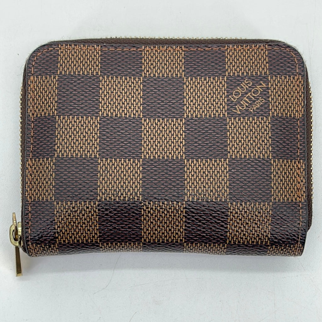 PRELOVED LOUIS VUITTON Mini Damier Ebene Zippy Coin Wallet WHX9QDT 041124 H