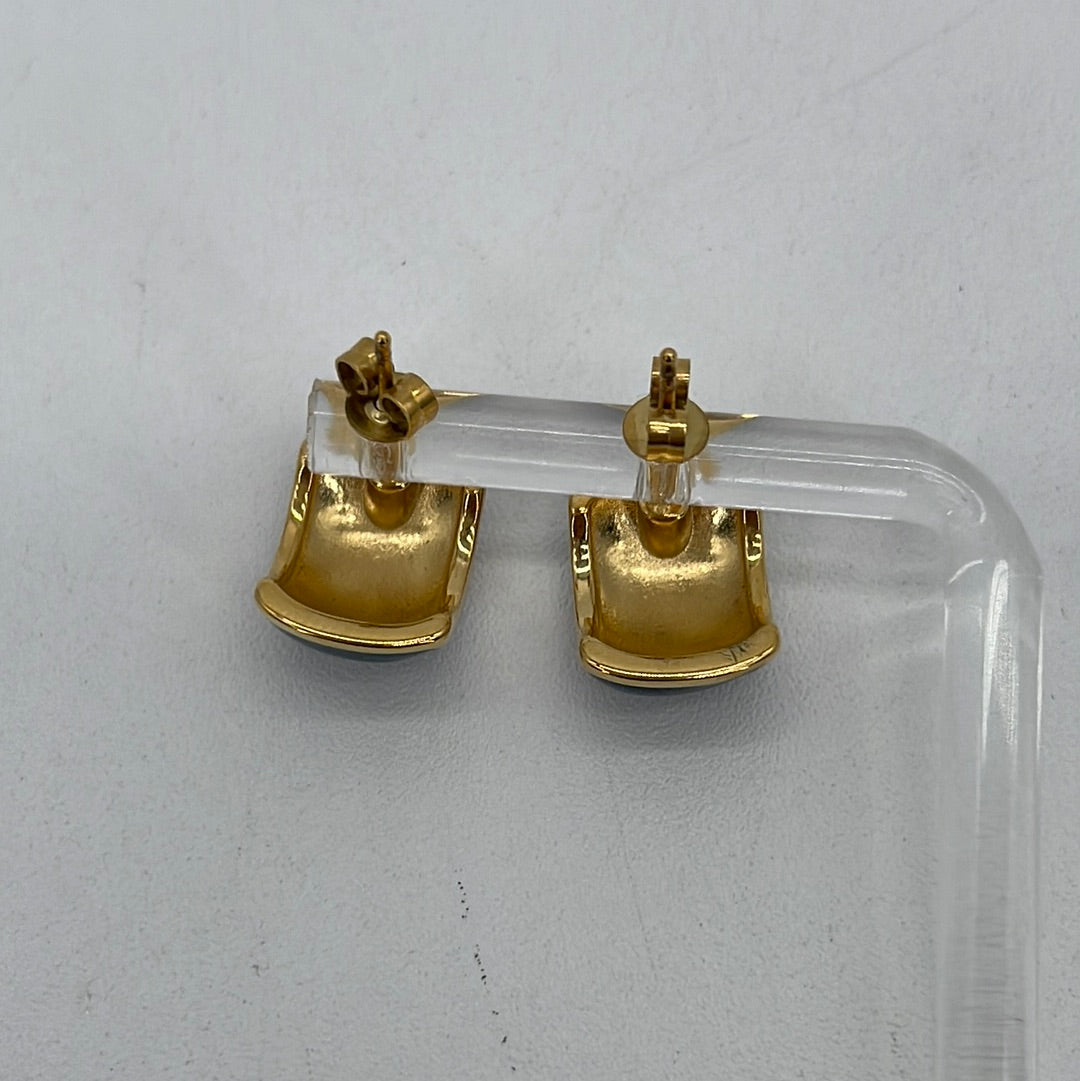 NEW Stainless Steel 18K Gold Plated and Gold Curve Earrings 051524