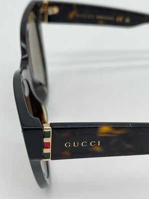 PRELOVED Gucci Cat-Eye Tortoiseshell Sunglasses W/ Brown Gradient Lens In Havana ZFU11BN3VM 080524 H