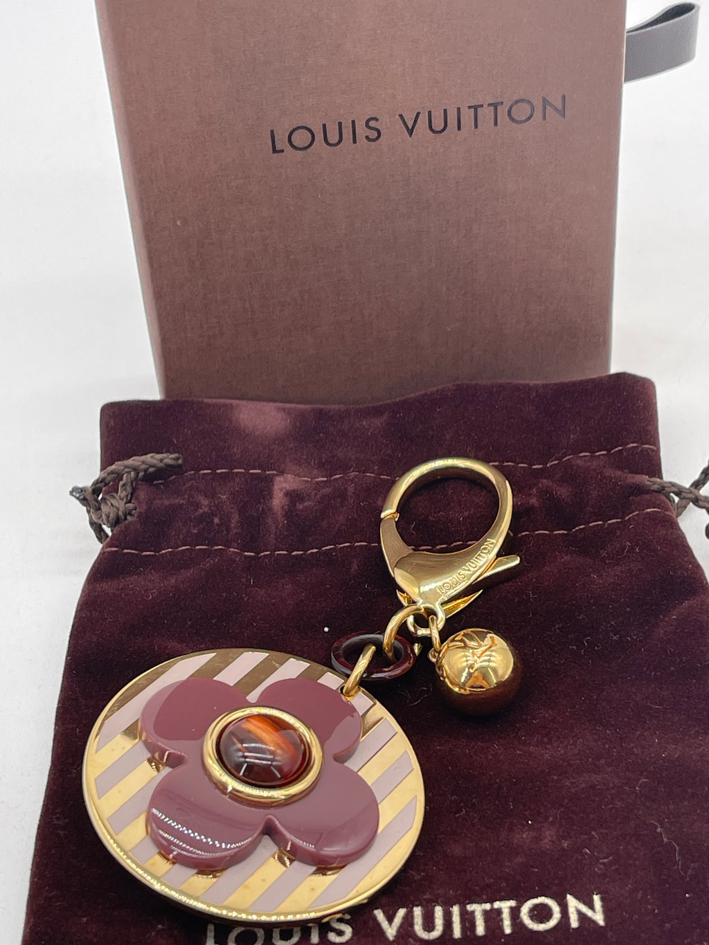 Preloved Louis Vuitton Gold Rayures Bag Charm GA1101 112624 H