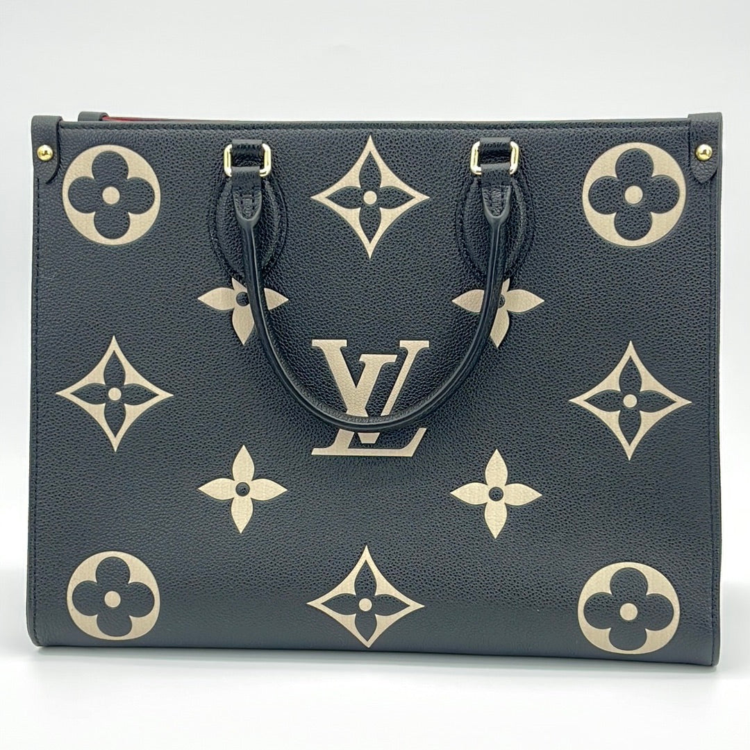 Louis Vuitton // Black Monogram Empreinte CarryAll MM Tote Bag