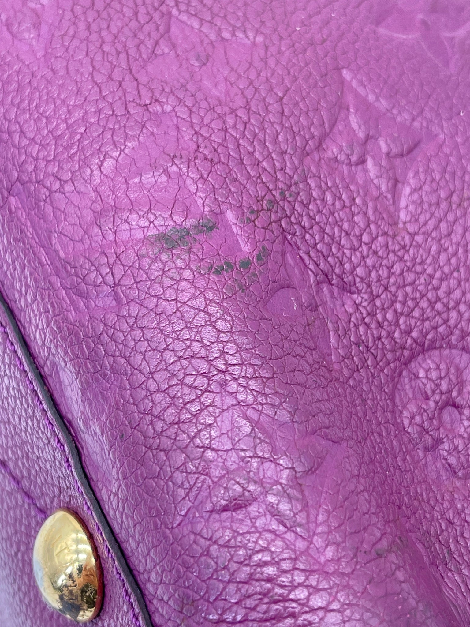 Preloved Louis Vuitton Purple Monogram Empreinte Montaigne MM Handbag. QG7XD9C 091124 P