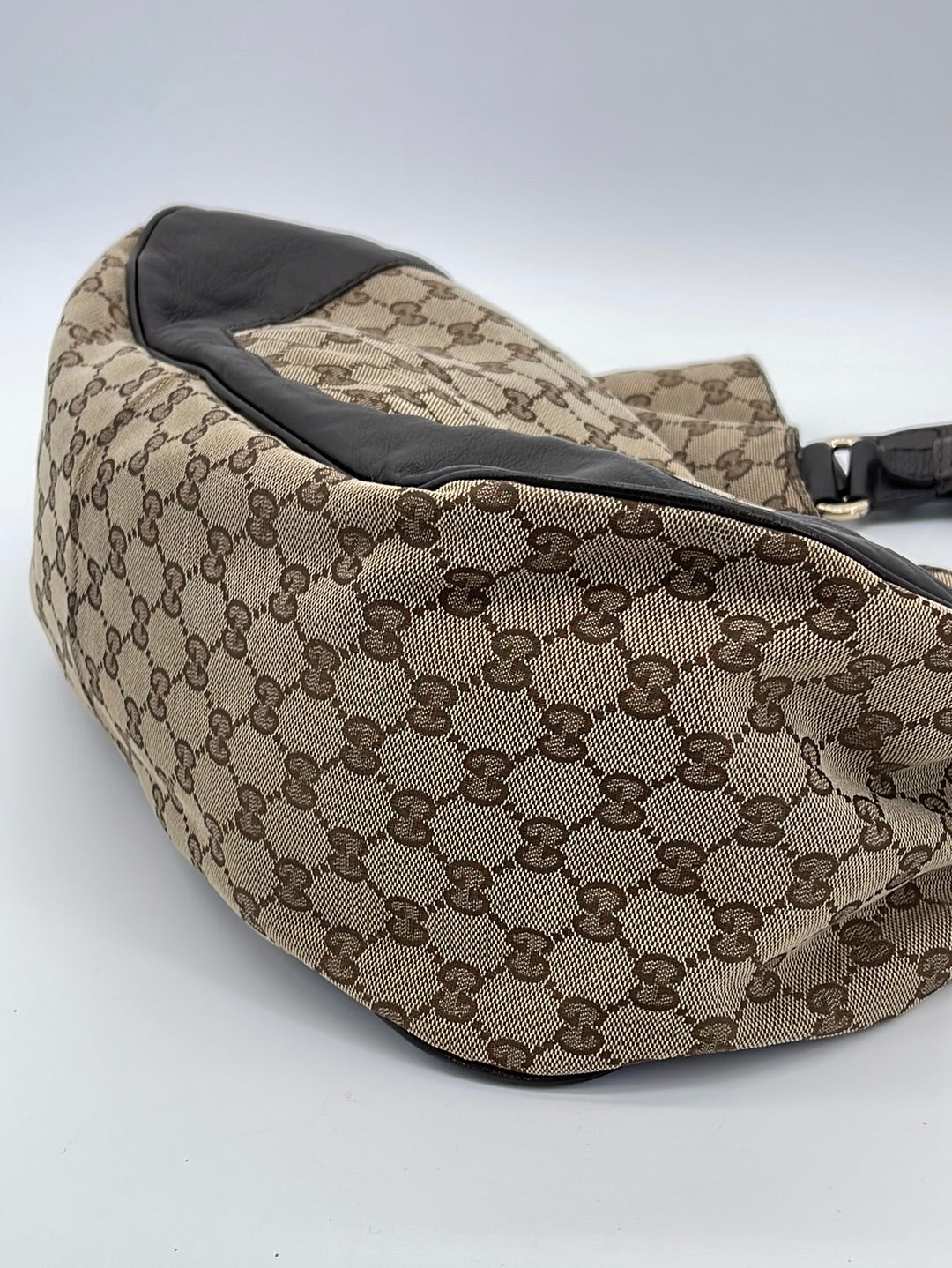 Gucci Charlotte Large Shoulder Hobo in Ebony Beige GG Monogram Canvas - SOLD